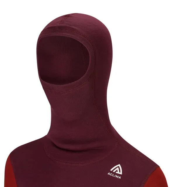 WarmWool hoodsweater Ch Fig/Red Dahlia 110 