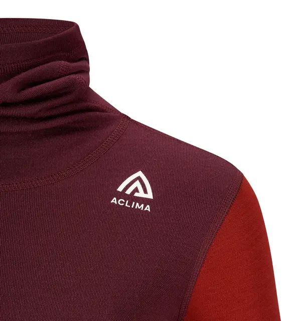 WarmWool hoodsweater Ch Fig/Red Dahlia 110 