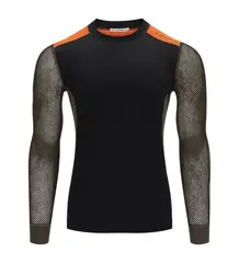 WoolNet Hybrid crewneck M&#39;s Jet Black/Tarmac/Gold Flame XL