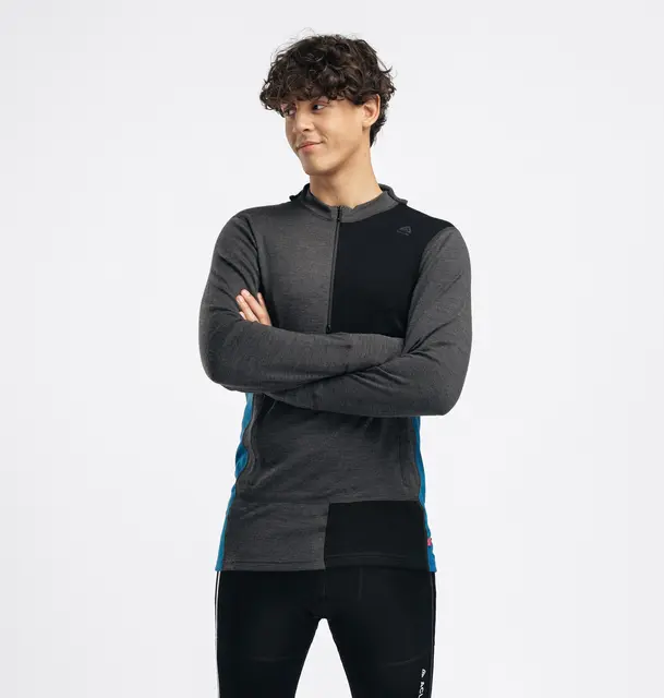WarmWool hoodsweater w/zip M's Marengo/Jet Black/Corsair M 