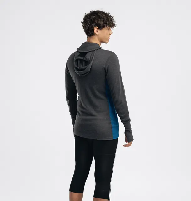 WarmWool hoodsweater w/zip M's Marengo/Jet Black/Corsair M 