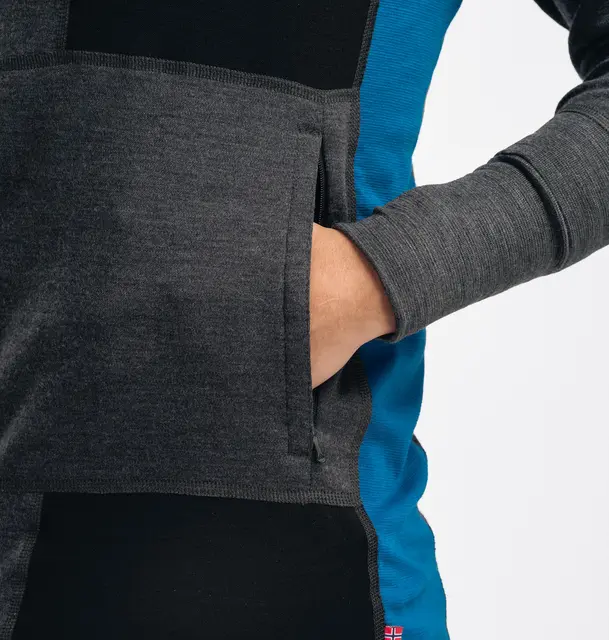 WarmWool hoodsweater w/zip M's Marengo/Jet Black/Corsair M 