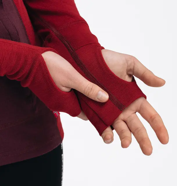 WarmWool Hoodsweater w/zip W's Fig/Red Dahlia XS 