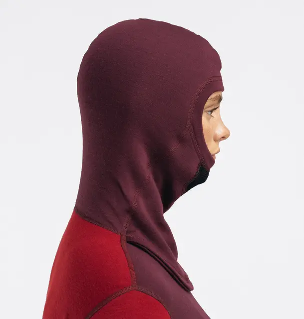 WarmWool Hoodsweater w/zip W's Fig/Red Dahlia XS 