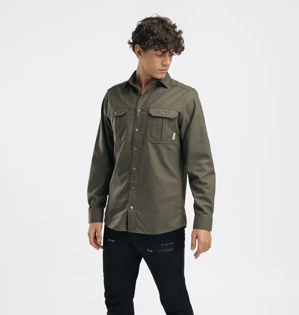 ReBorn woolshirt M's Forest Melange L 