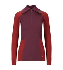 WarmWool polo W&#39;s Fig/Red Dahlia XS