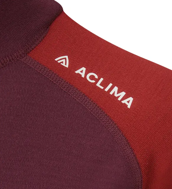 WarmWool polo W's Fig/Red Dahlia XS 