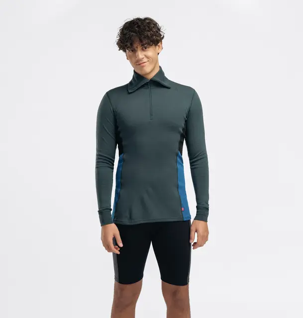 WarmWool polo M's Green Gables / Corsair/ Jet Black M 
