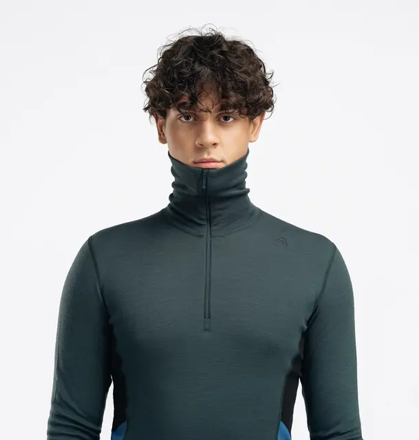 WarmWool polo M's Green Gables / Corsair/ Jet Black M 