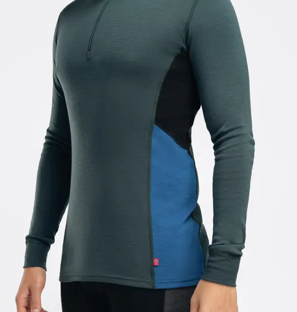 WarmWool polo M's Green Gables / Corsair/ Jet Black M 