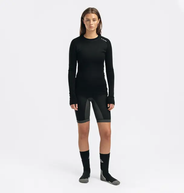 WarmWool shorts long w/windWool W's V2 Jet Black / Marengo M 