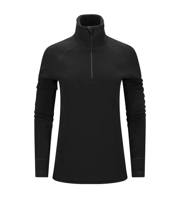FleeceWool V2 Polo w/ zip W's Jet Black XS 