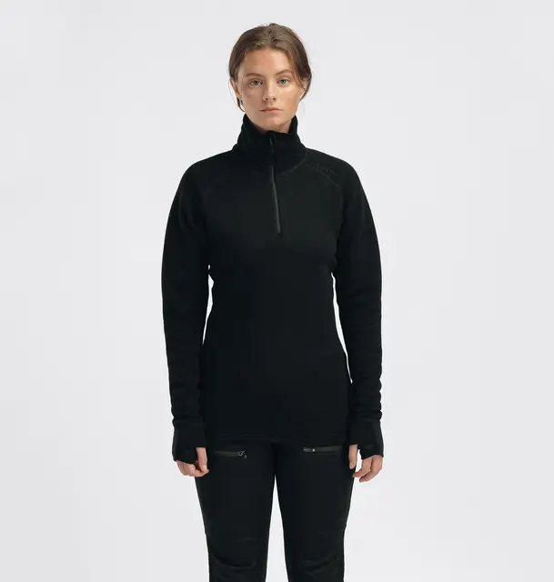FleeceWool V2 Polo w/ zip W's Jet Black XS 