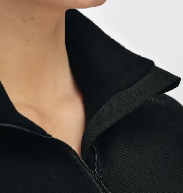 FleeceWool V2 Polo w/ zip W's Jet Black XS 
