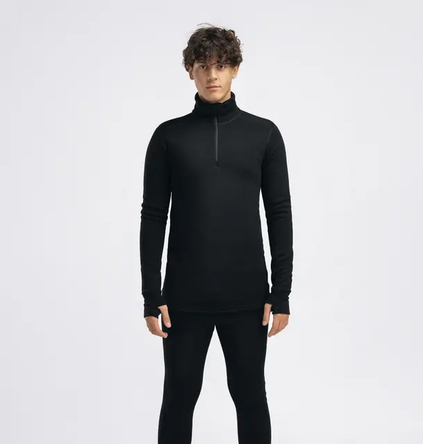 FleeceWool V2 Polo w/ zip M's Jet Black XS 
