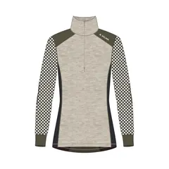 WoolNet Hybrid mockneck W&#39;s Beige Melange/Tarmac/Jet Black S